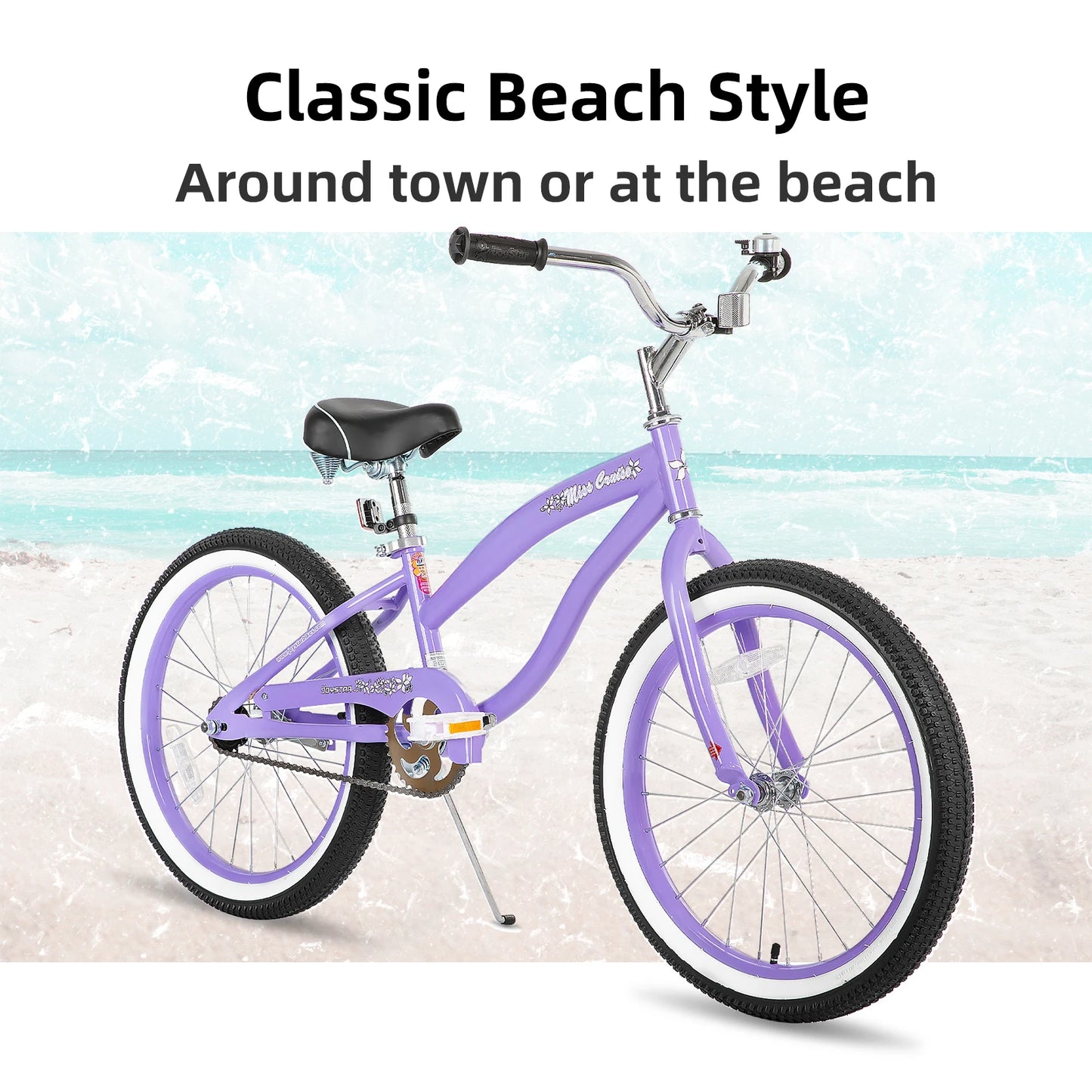 Joystar Beach Cruiser Bike Single Speed With Coaster Brake Steel Frame