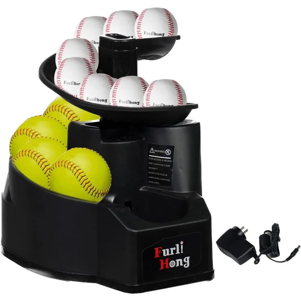 6902BHA Rechargeable Baseball Softball Toss Machine With Extendable Ball Stacker