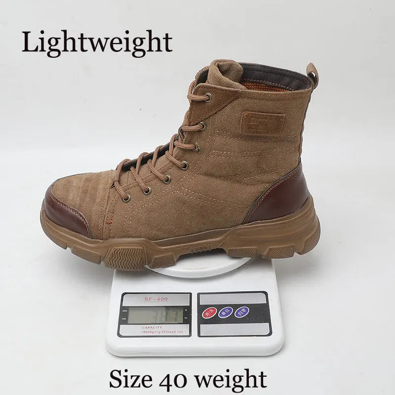 SUADEX Steel Toe Work Boots For Men Indestructible Desert Safety Boots