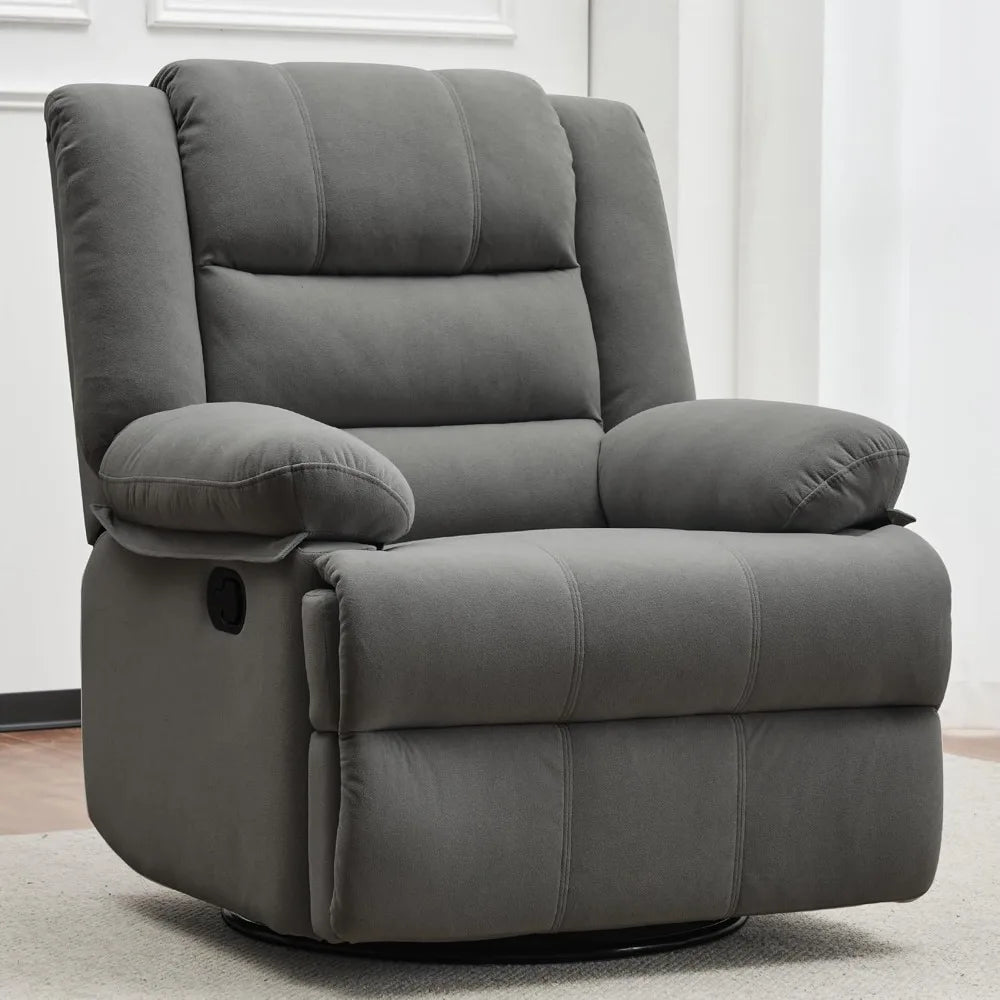 Swivel Overstuffed Manual Glider Rocker Recliner Chair