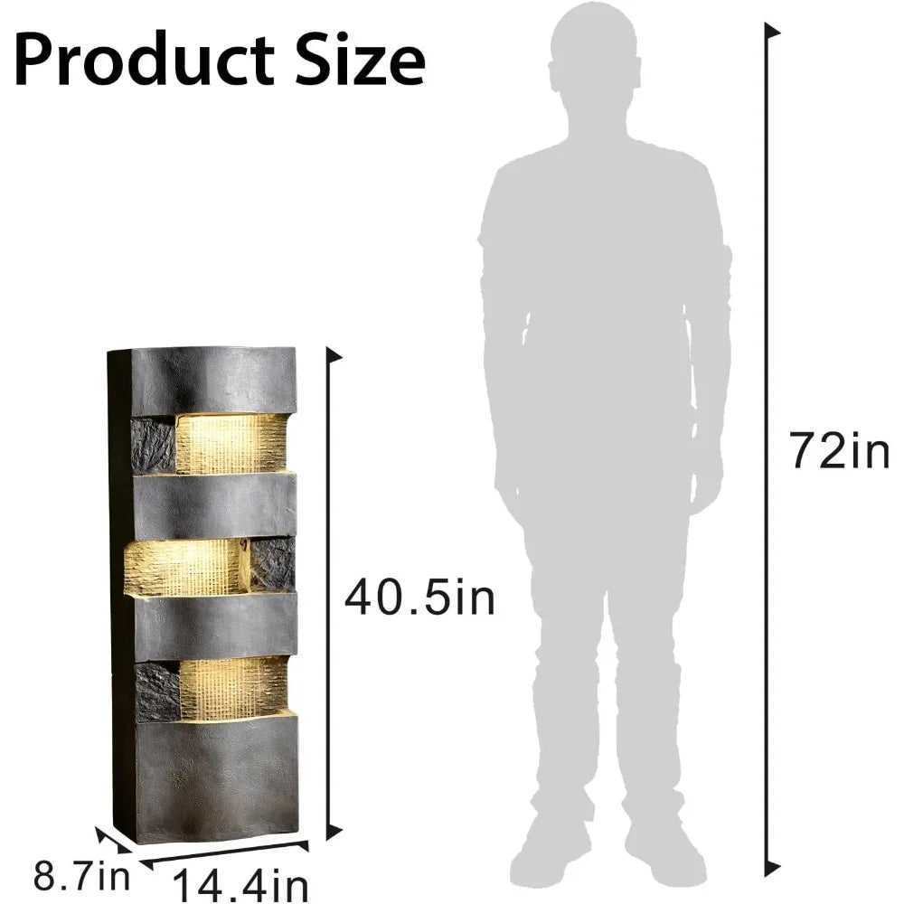 DAFIFY Outdoor 4 Tier Waterfall Fountain With LED Lights