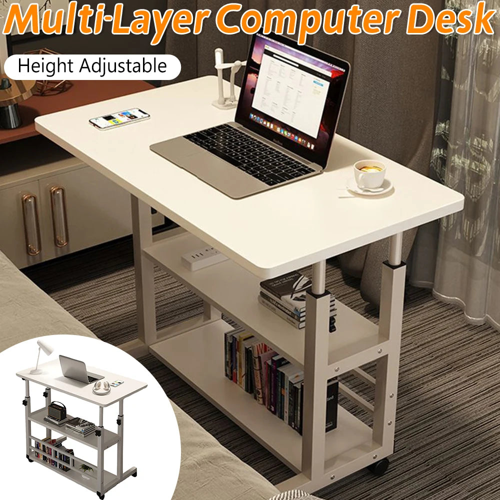APWIKOGER Multi Layer Standing Desk Height Adjustable Wooden Computer Desk
