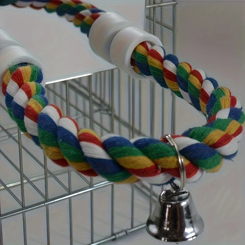 Xiangzi Parrot Mirror Toy With Chewable Rope Habitat