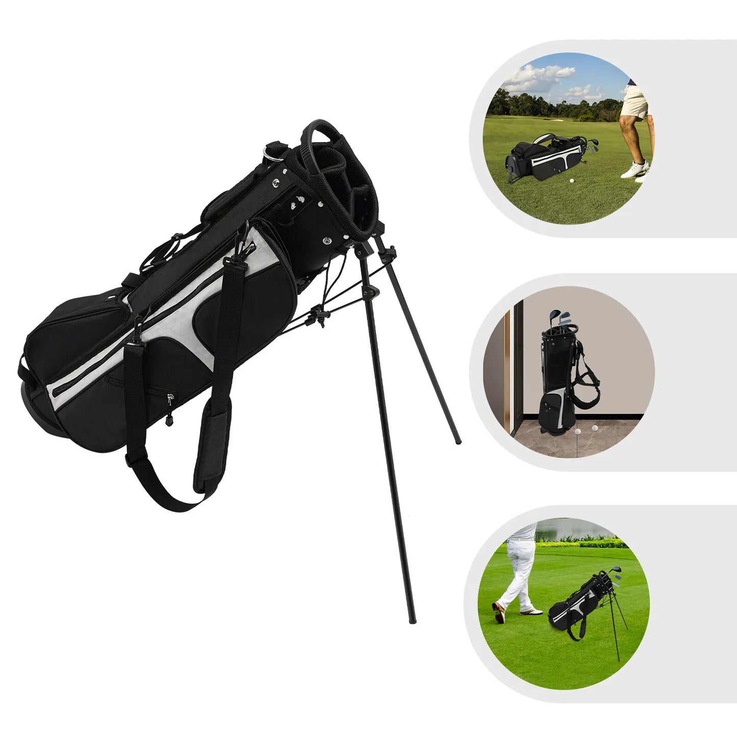 Lightweight Golf Stand Bag With 3 Dividers And 5 Pockets