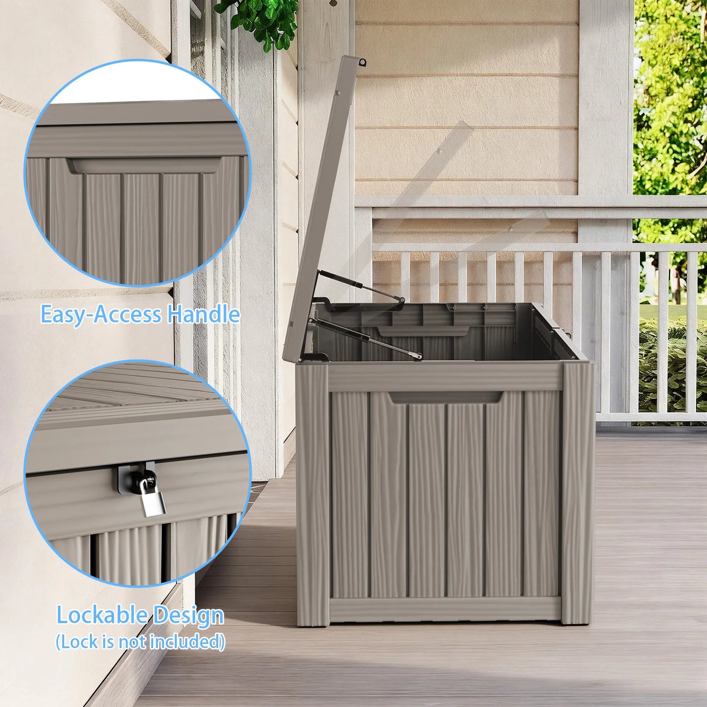 Outdoor Deck Box Lockable Weatherproof Storage For Garden Tools