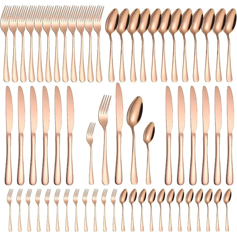 Stainless Steel Flatware Set 60 Pieces Service For 12