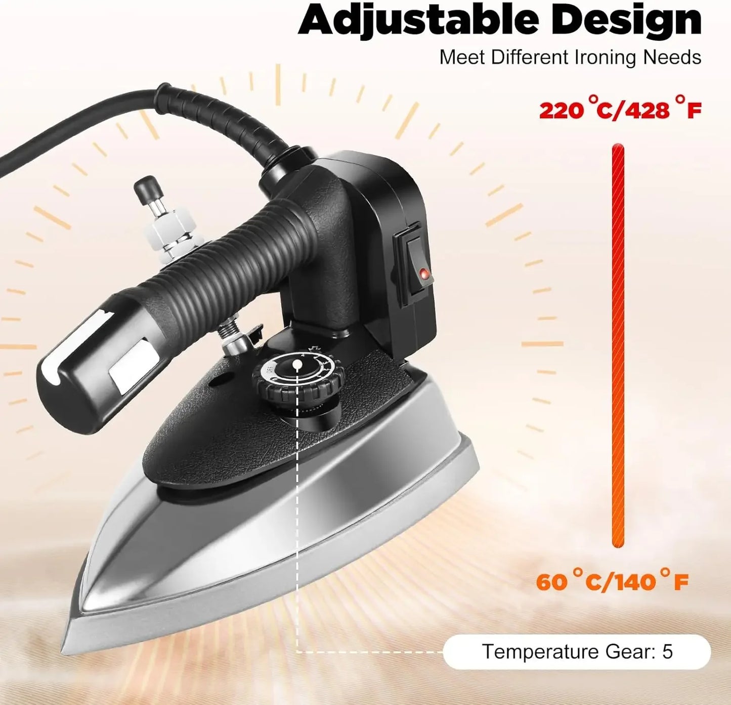 Bymaocar Industrial Gravity Feed Steam Iron For Garments