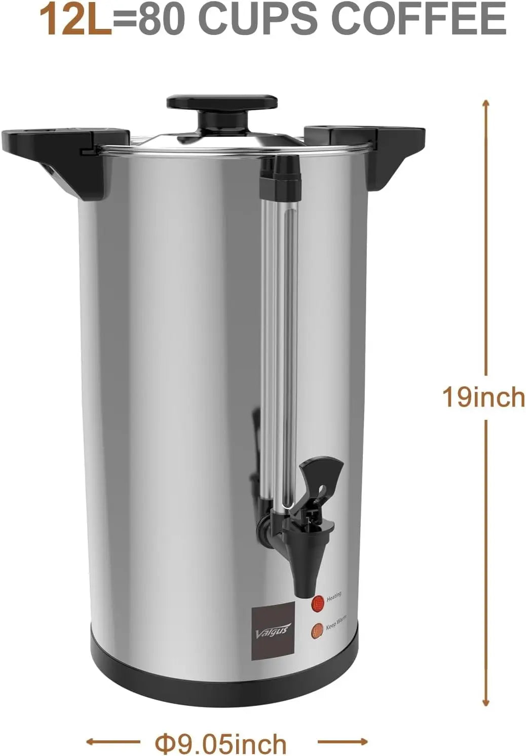 XMSJ Commercial Grade Stainless Steel Coffee Urn With Auto Temperature Control