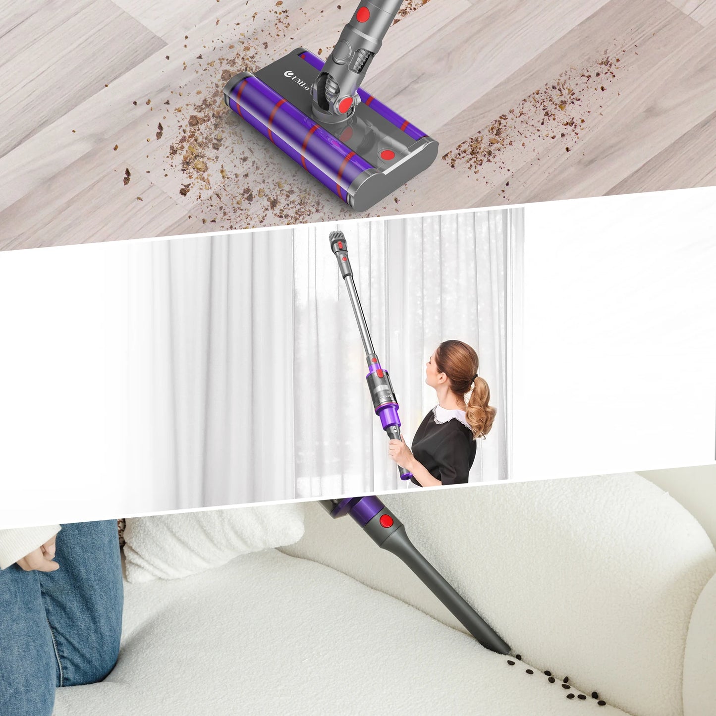 INSE UMLO V102 Cordless Vacuum Cleaner Pet Hair Hard Floors