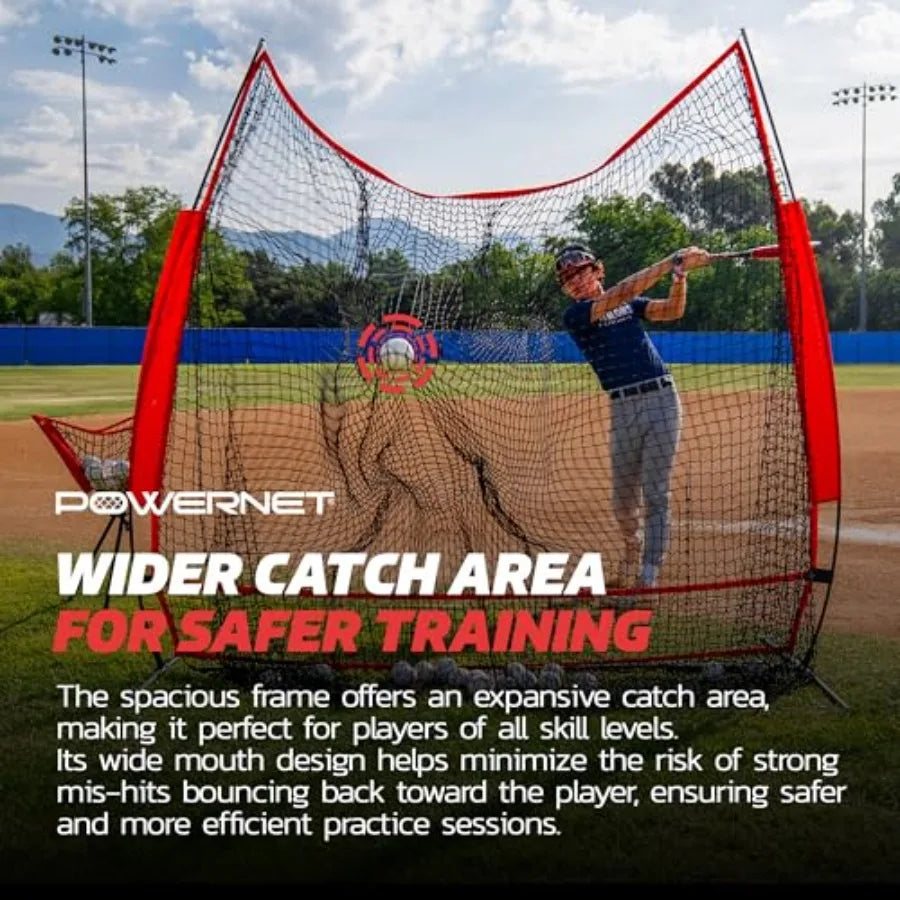 Full Mouth Baseball Net Portable Batting Practice Net For Outdoor Training
