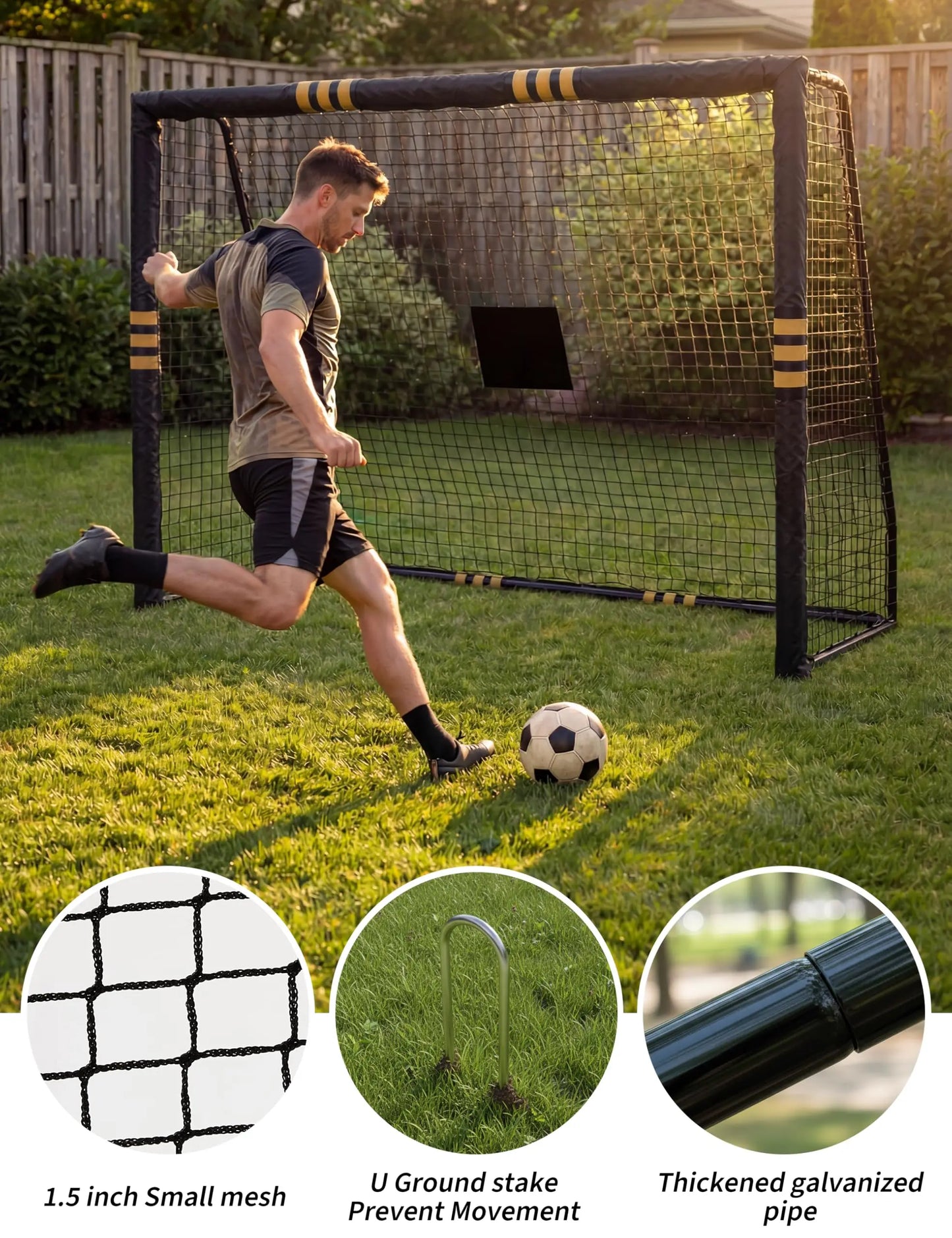 Soccer Goal Foam Padded Post Weatherproof Net Portable