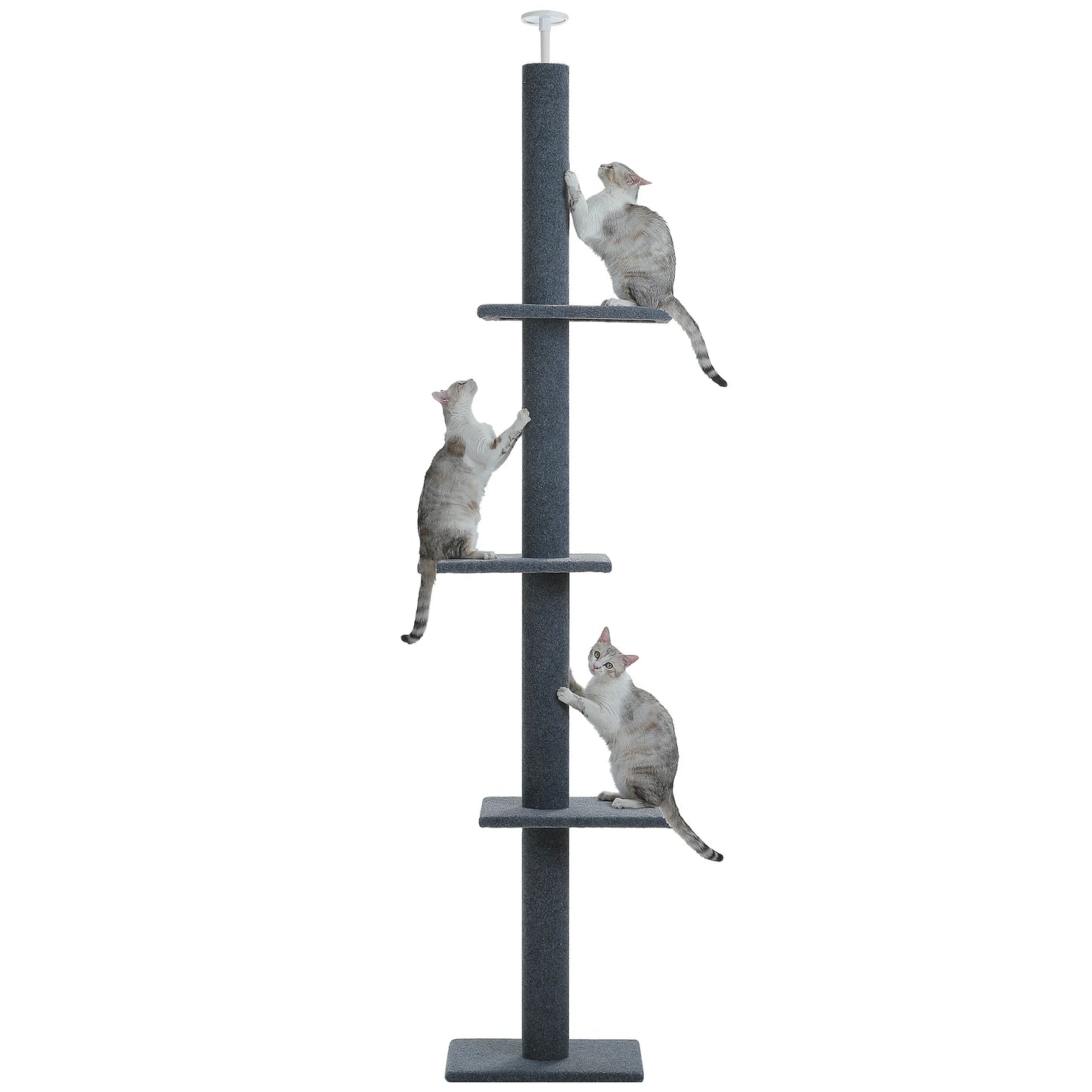 PEQULTICN Adjustable Height Cat Tree FloorCeiling With Scratching Posts