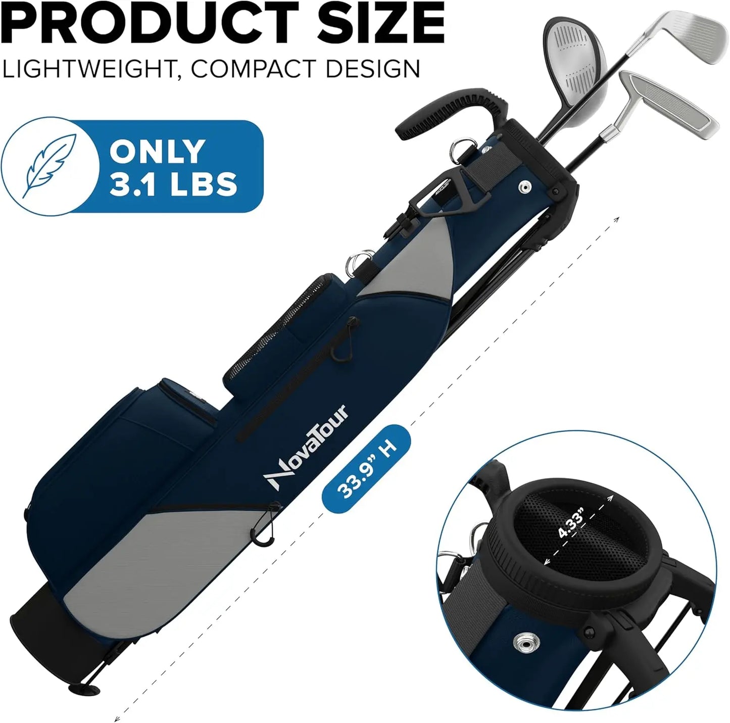 Ultra Lightweight Par 3 Golf Bag With Double Strap Pockets