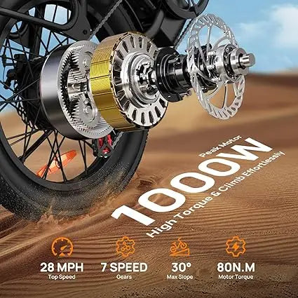 URLIFE 1000W E20 Electric Bike Removable 48V 13Ah Battery