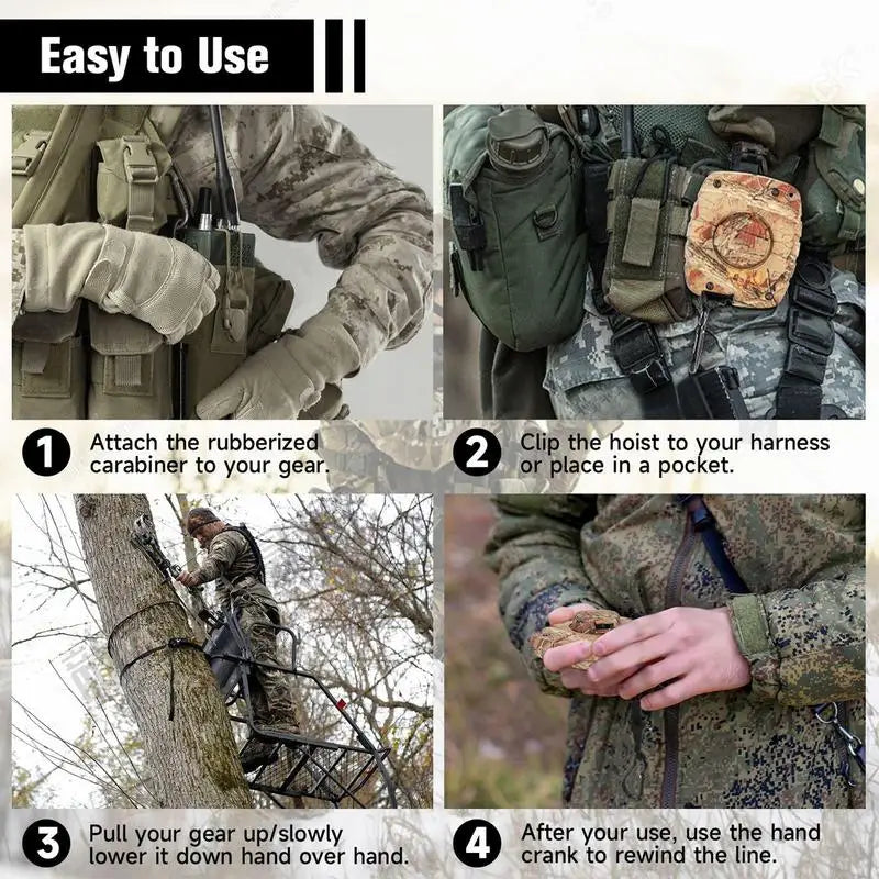 Retractable Bow Hoist Noiseless Tree Stand Bow Hunting Accessory