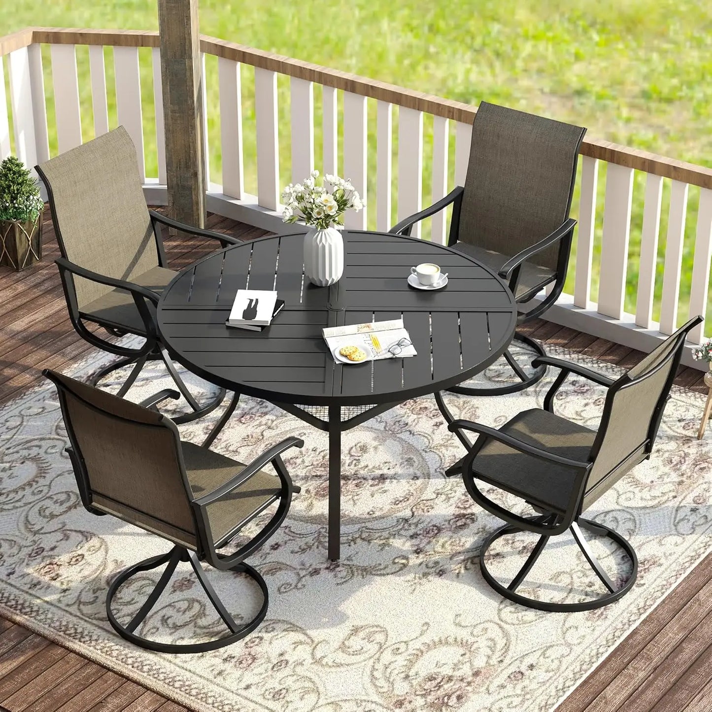 Five Piece Patio Dining Set For Four With Outdoor Table
