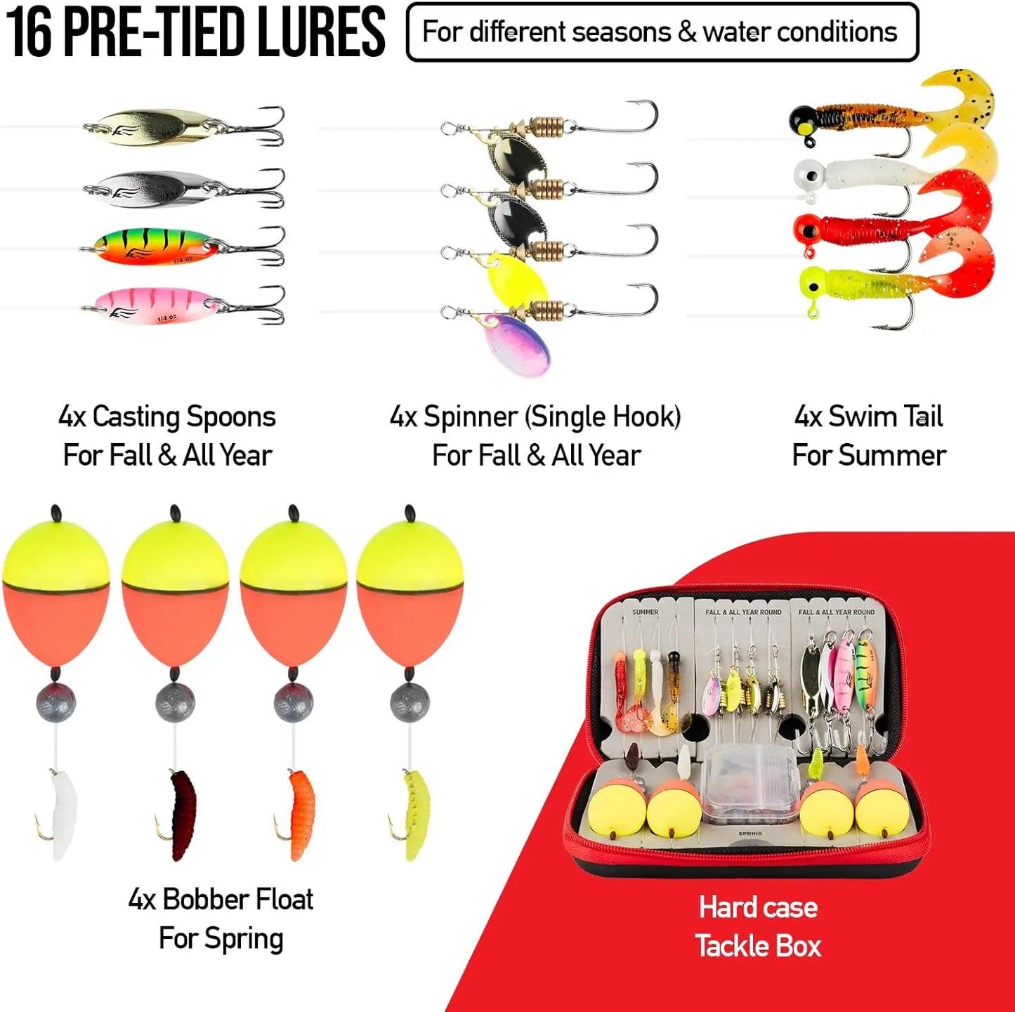 Automatic Quick Setup Fishing Combo With Durable Rod And Lures