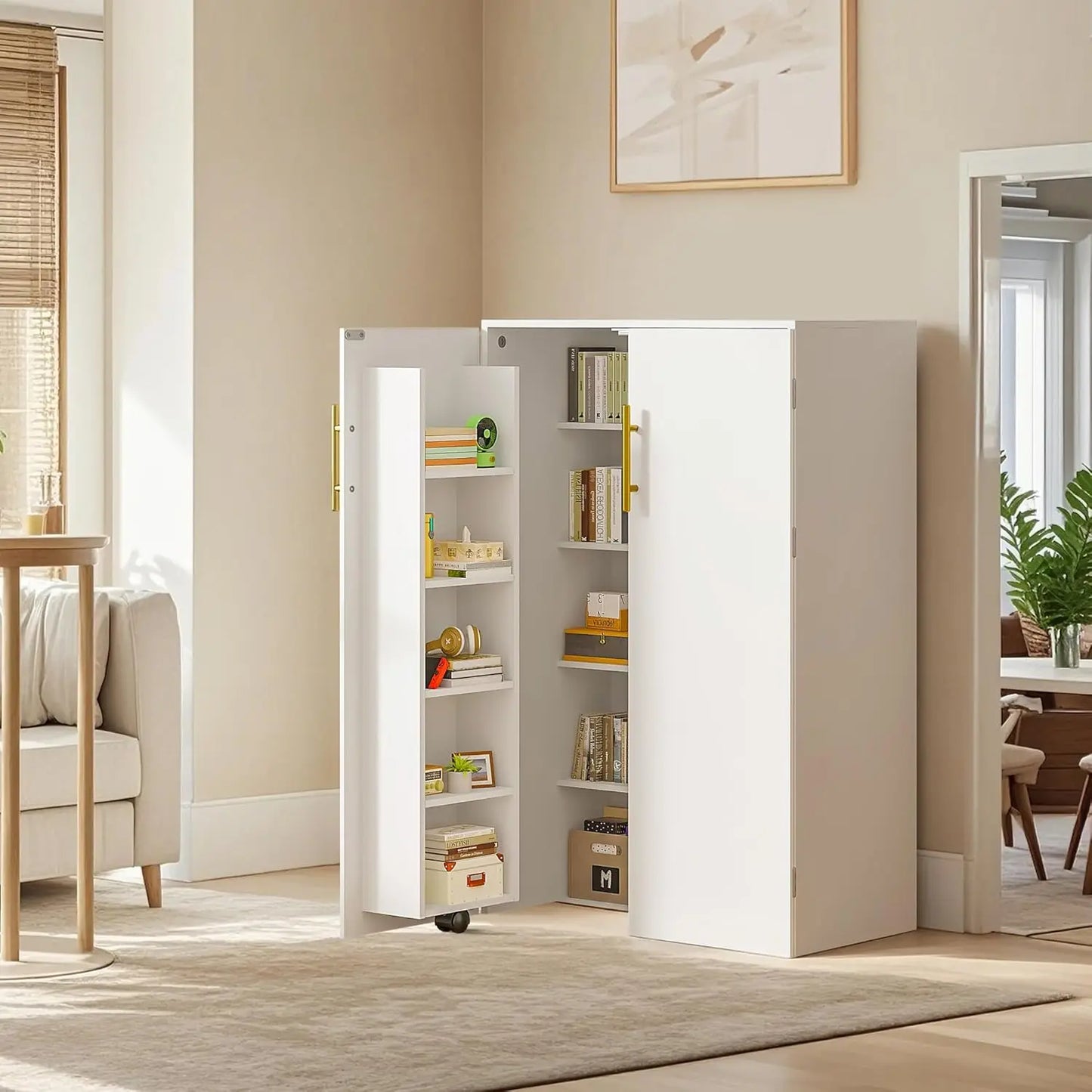 Kitchen Pantry Storage Cabinet With Adjustable Shelves Freestanding
