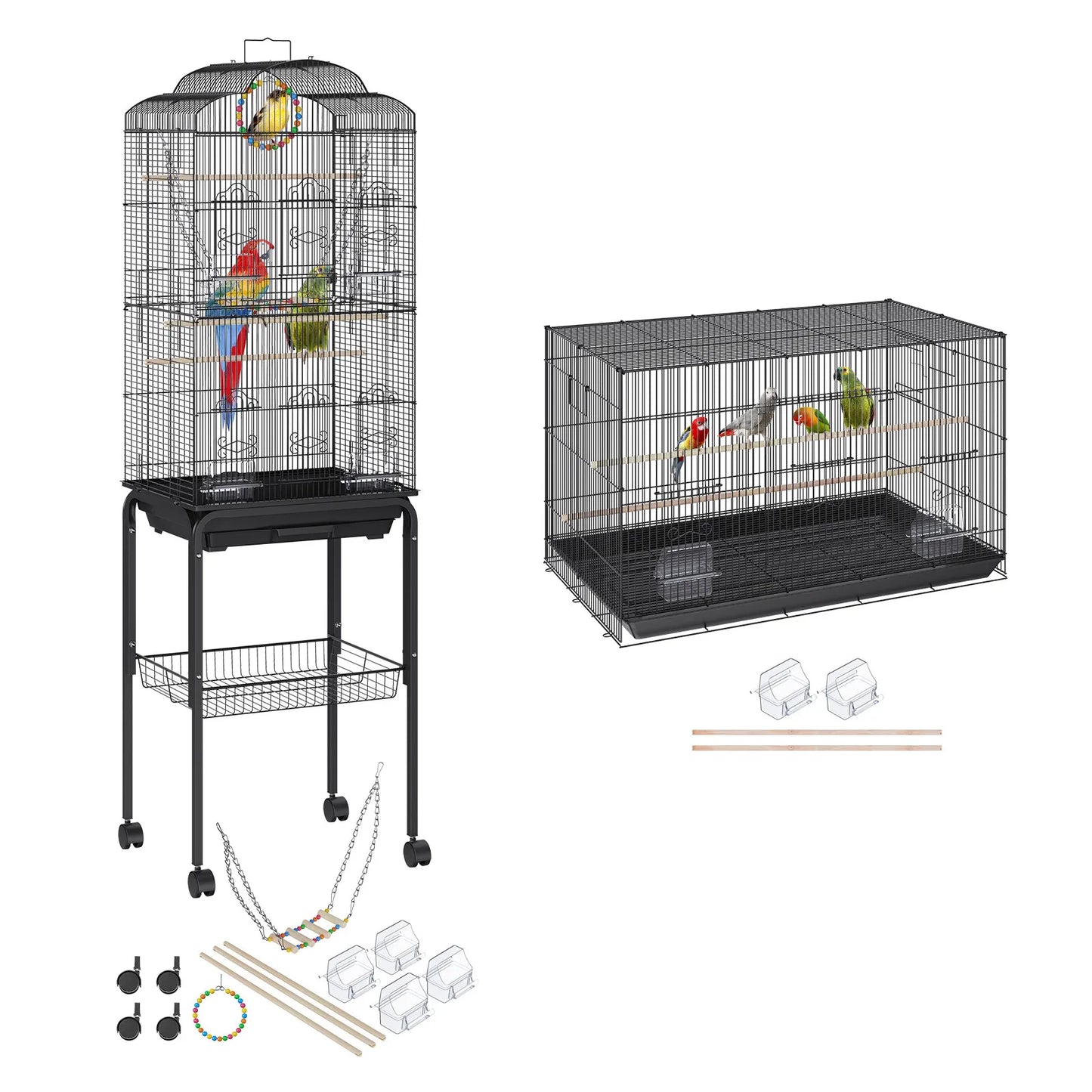 Metal Flight Bird Cage For Parrots And Cockatiels Iron Ventilated