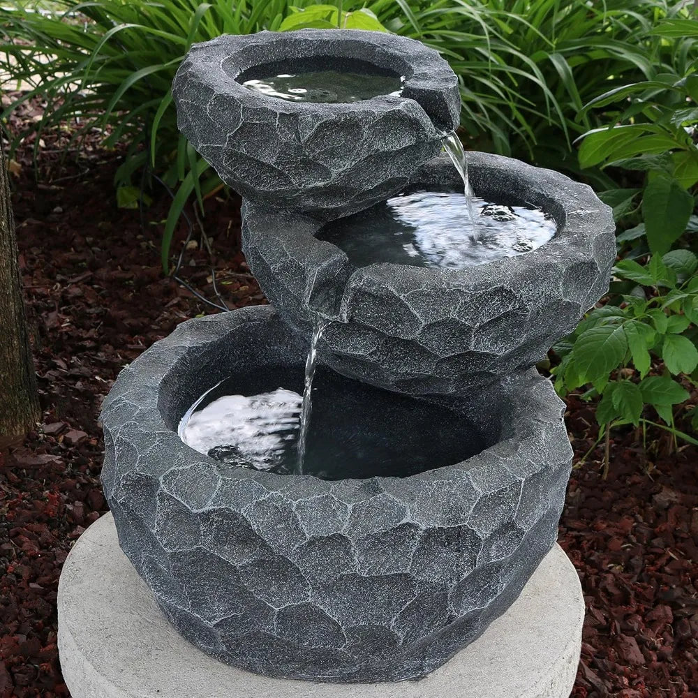 Sunnydaze Decor Solar Powered Fountain With Battery Backup Polyresin
