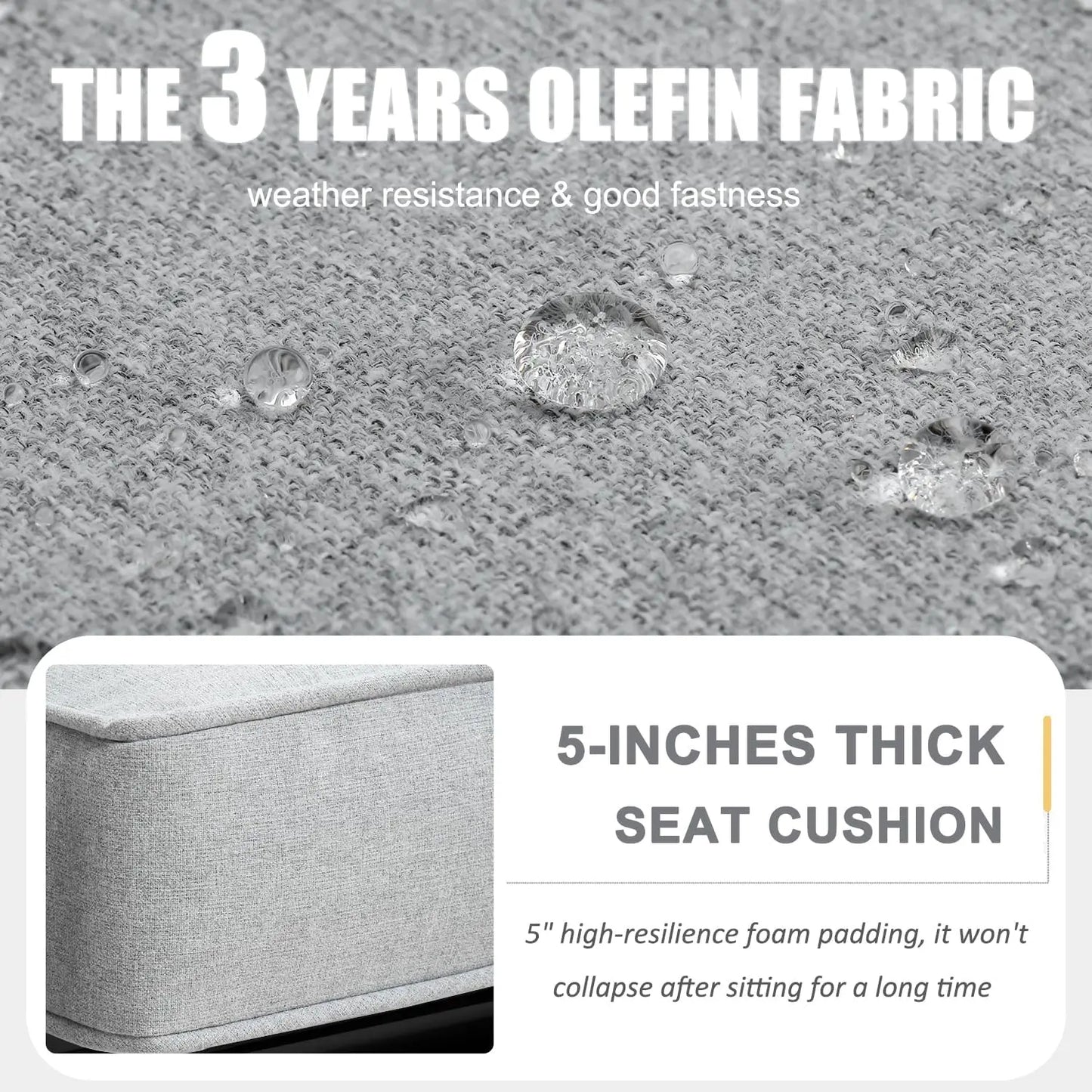 Aluminum Fire Pit Table Patio Set With Modern Sectional Sofa