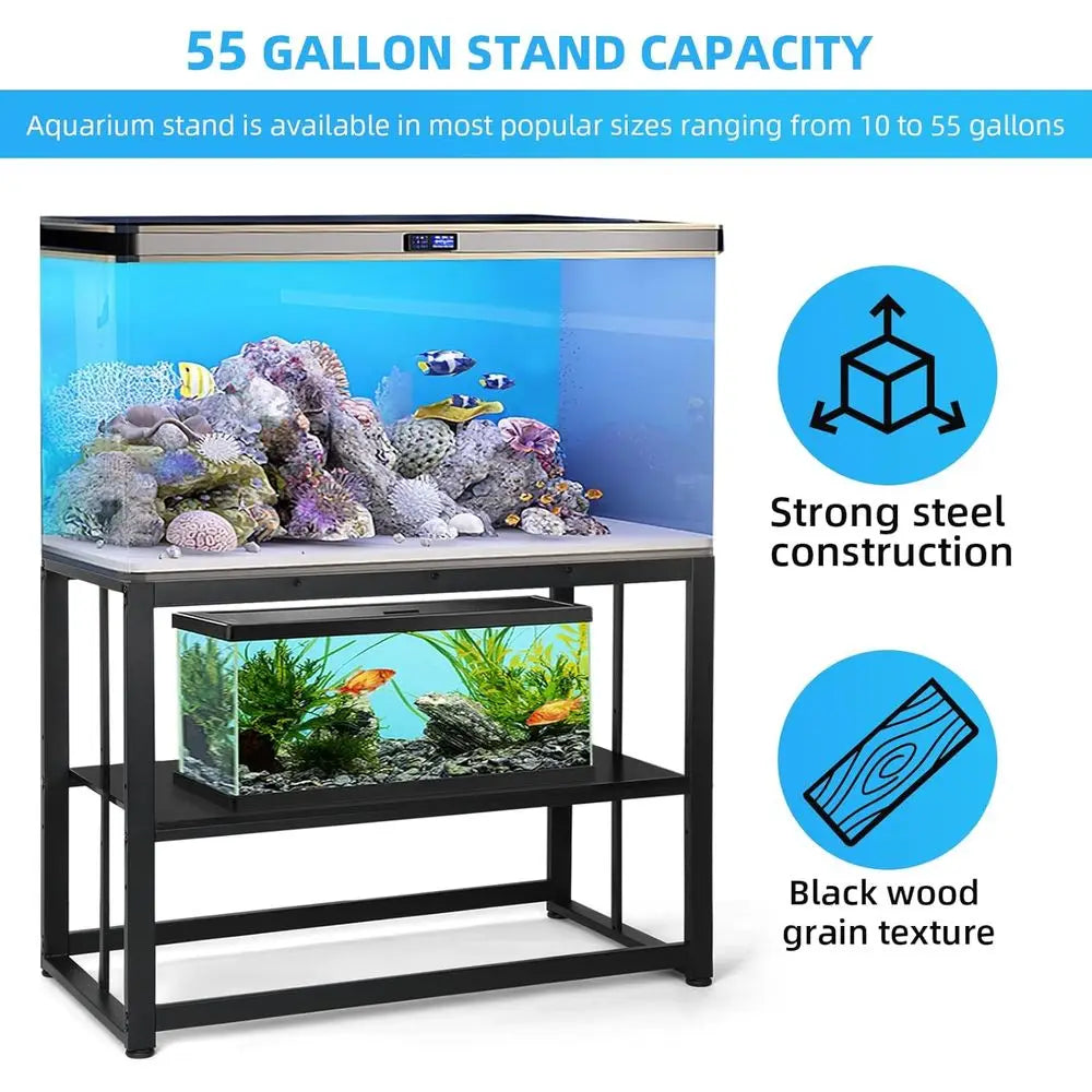 Heavy Duty Stainless Steel Two Tier Fish Tank Stand Aquariums