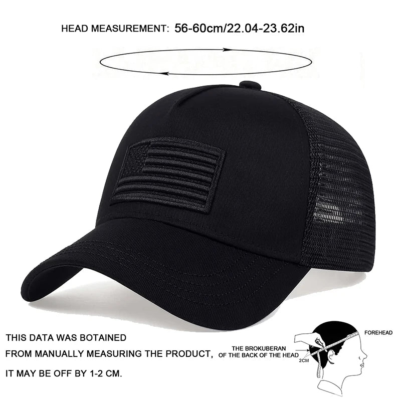 US Flag Embroidered Baseball Cap Adjustable Outdoor Travel