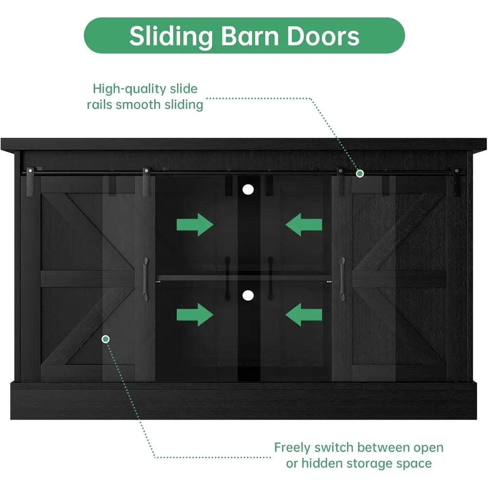 Aquarium Stand With Sliding Barn Doors And Power Outlet Cabinet