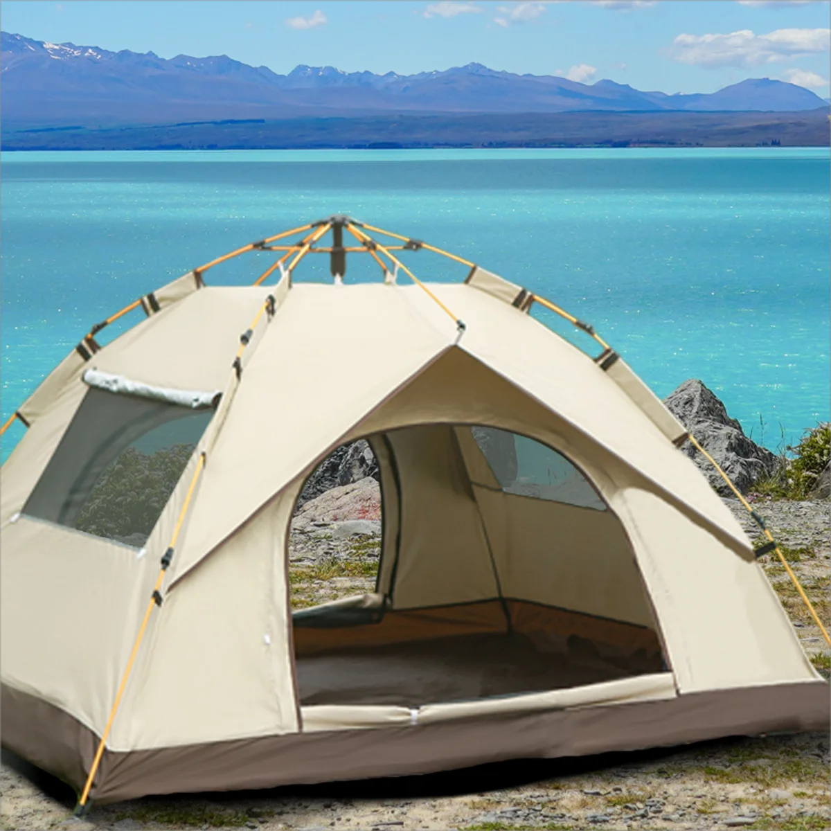 Pakicetus Outdoor Shelter Sunshade Camping Tent With Dual Doors