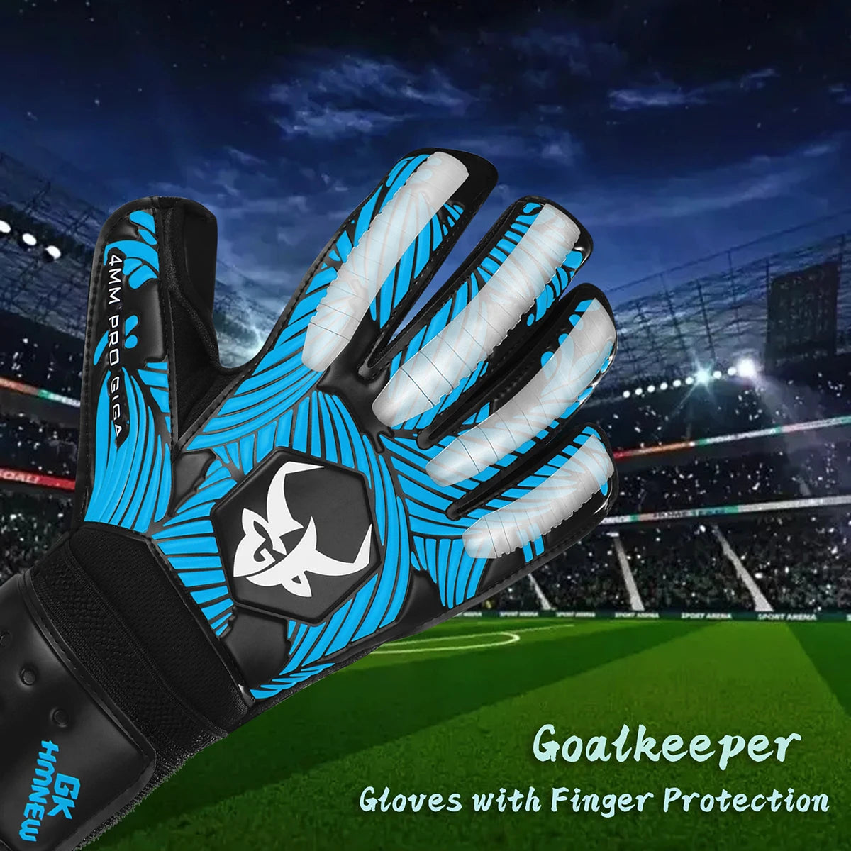 GKHMNEW Soccer Goalie Gloves Strong Grip 4mm 3mm Latex