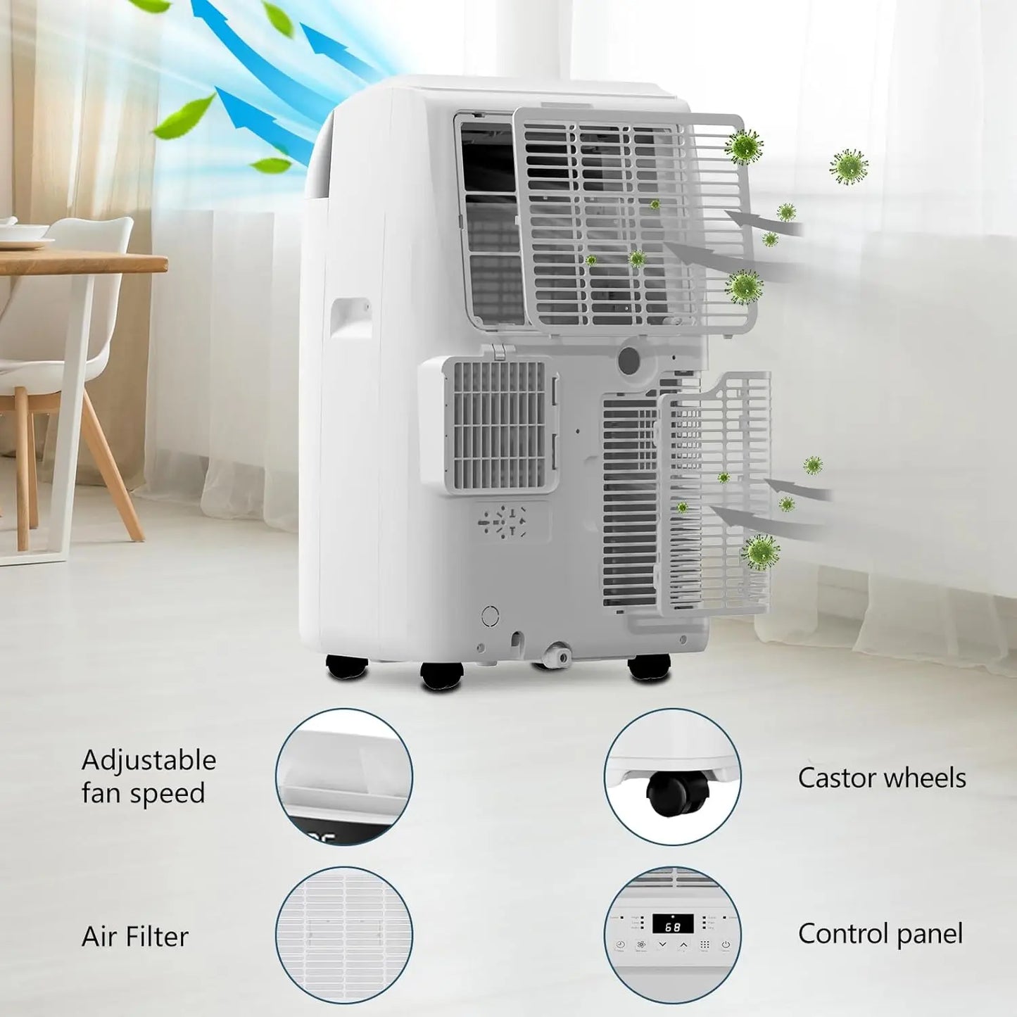 Acekool 10000 BTU Portable Air Conditioner 3 in 1 Remote