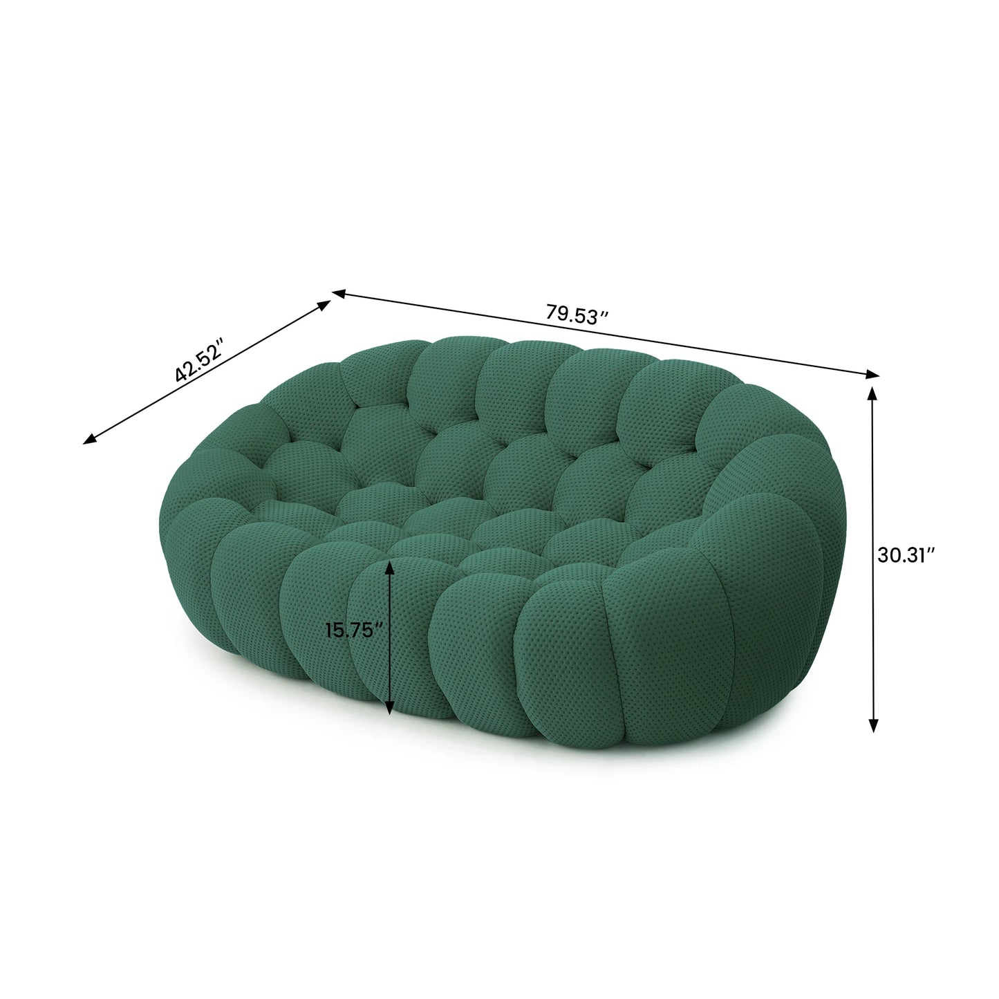 Sdorens Modern Curved Boneless Sofa Loveseat For Living Room