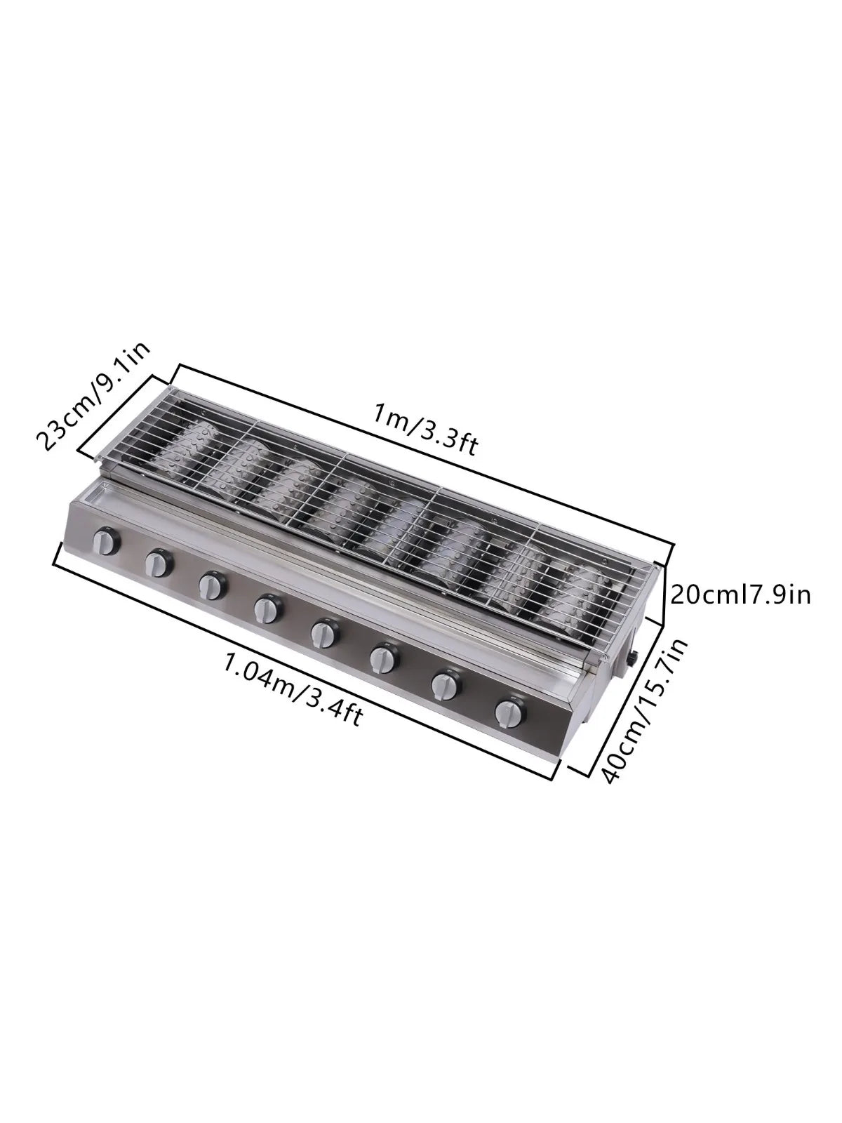Outdoor 8 Burner Gas Grill Tabletop Stainless Steel For Camping