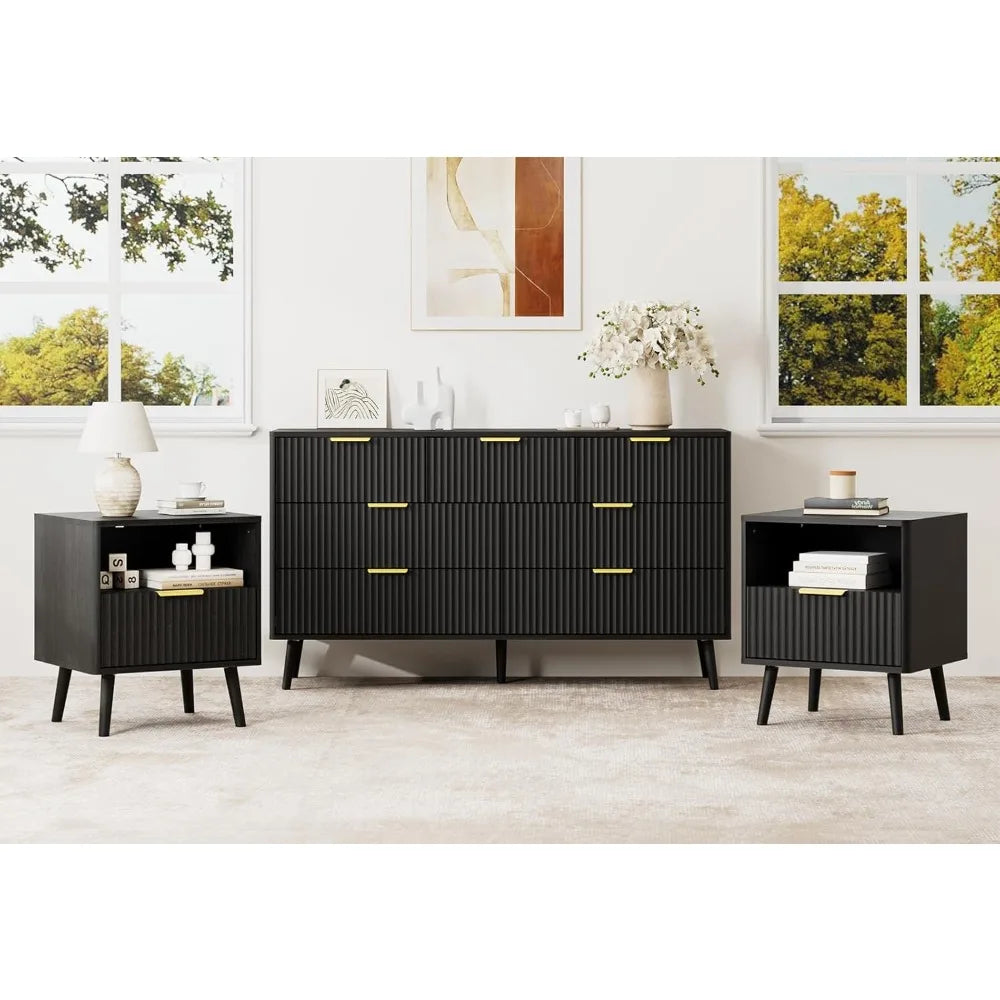 MKDK Modern Bedroom Furniture Set Dresser And Nightstand