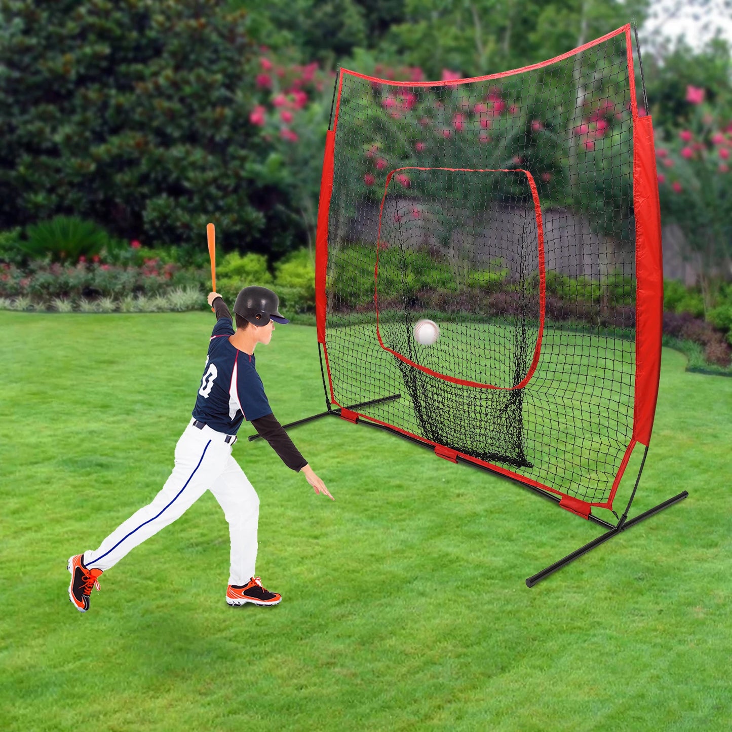 Baseball Softball Hitting Pitching Net Backstop With Carry Bag