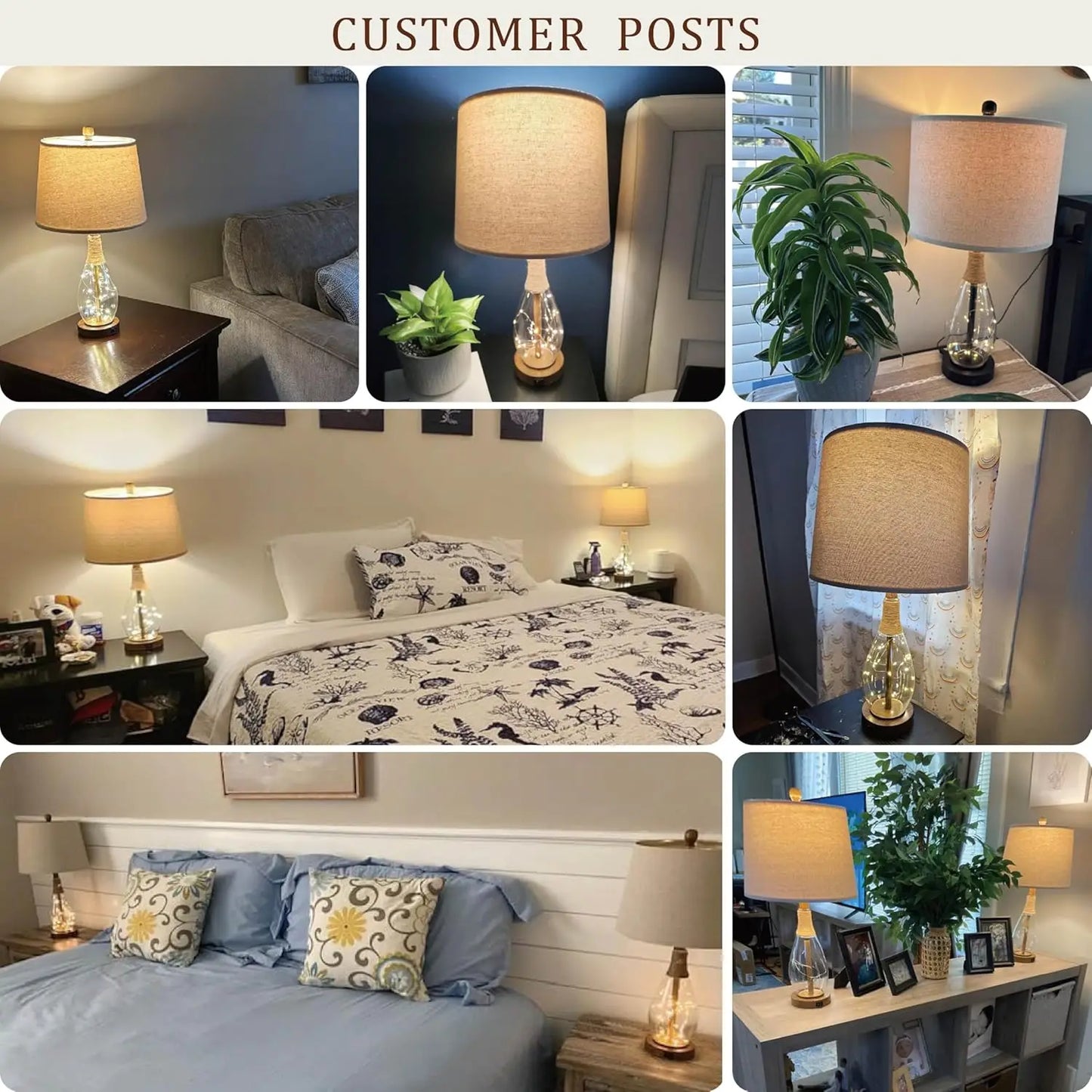 Modern Rattan Table Lamp With USB Charging Nightstand Light