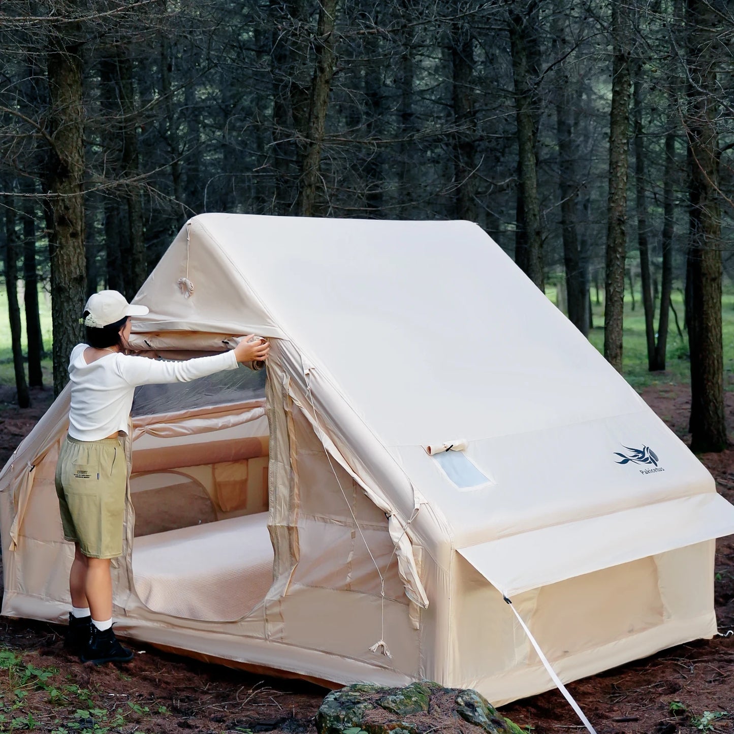 Pakicetus Inflatable Tent With Skylight Quick Setup Family Tent