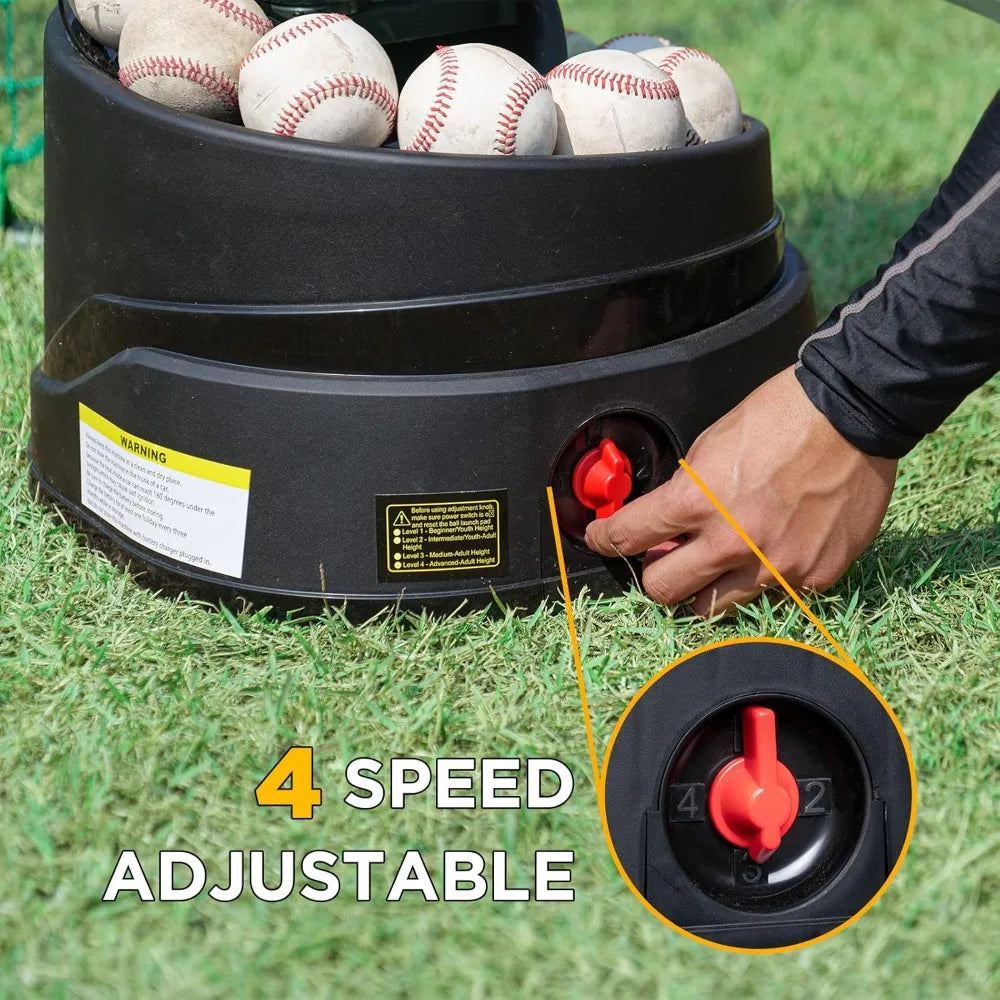 6902BHA Rechargeable Baseball Softball Toss Machine With Extendable Ball Stacker