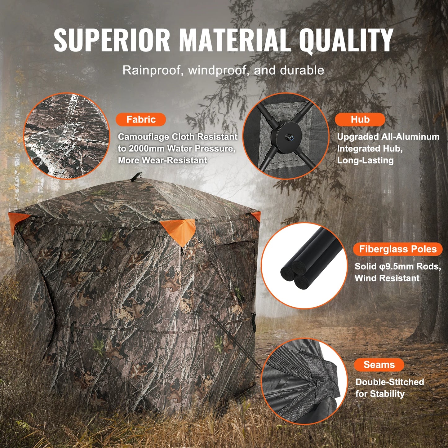 SucceBuy Hunting Blind 270 Degree See Through Ground Popup Deer