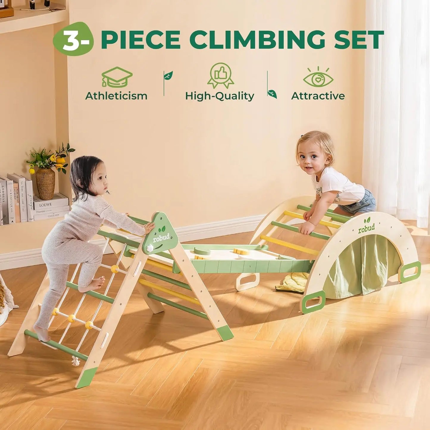 Robotime Robud 7 In 1 Wooden Climbing Toy Triangle Set