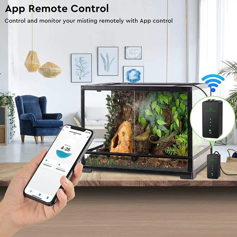 Reptile Mister for Terrariums with WiFi Control and Adjustable Nozzles