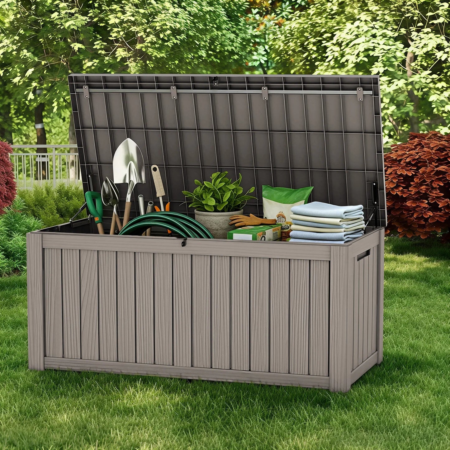 Outdoor Deck Box Lockable Weatherproof Storage For Garden Tools
