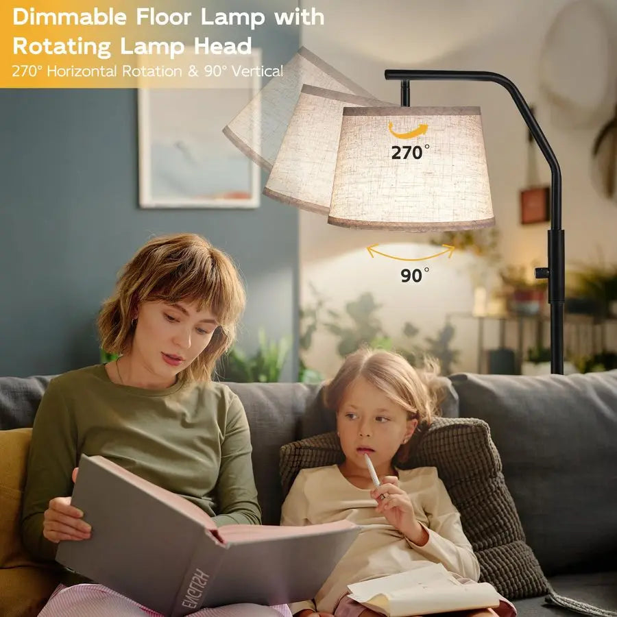 Dimmable Floor Lamp For Living Room With Adjustable Head