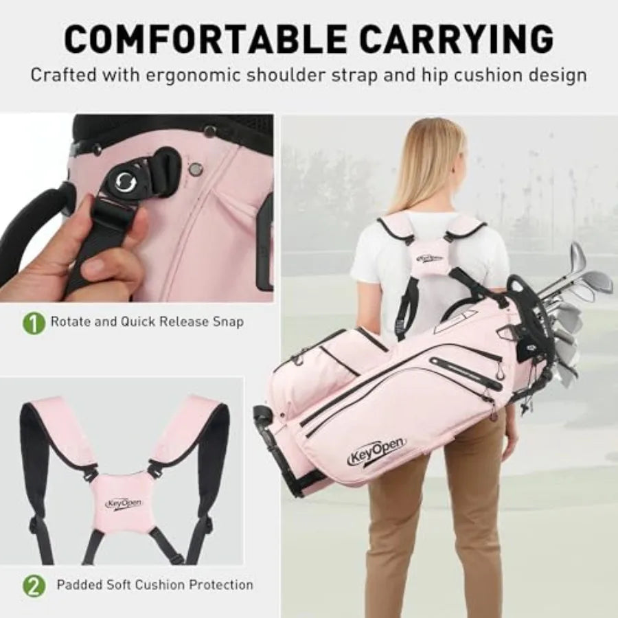 YAO HUI HUANG Golf Stand Bag 14 Way Full Length Dividers Weatherproof