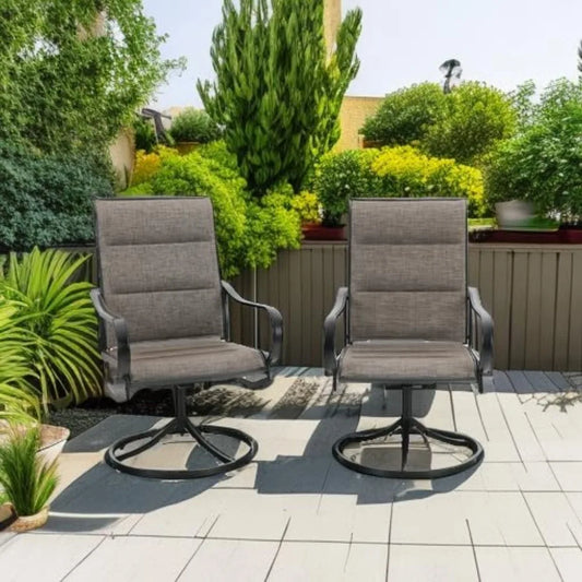 Outdoor Swivel Patio Dining Chairs Set of 2 Textilene