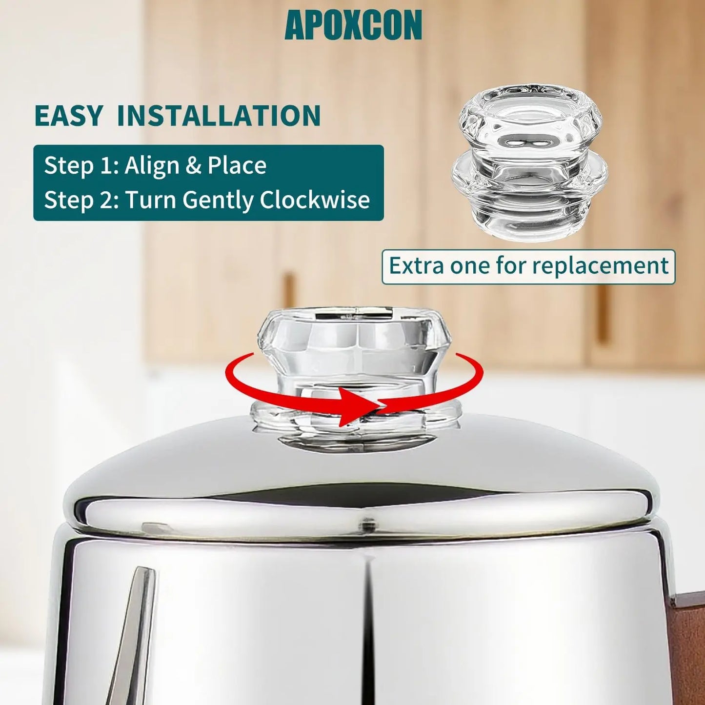 XMSJ Electric Coffee Percolator Stainless Steel Pot Glass Brew Knob