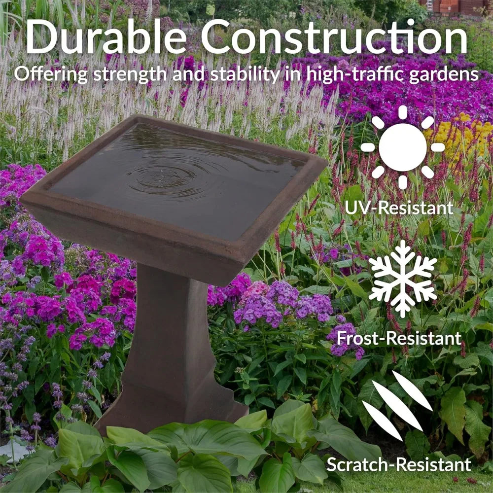 Concrete Bird Bath For Outdoors Glass Fiber Reinforced Construction