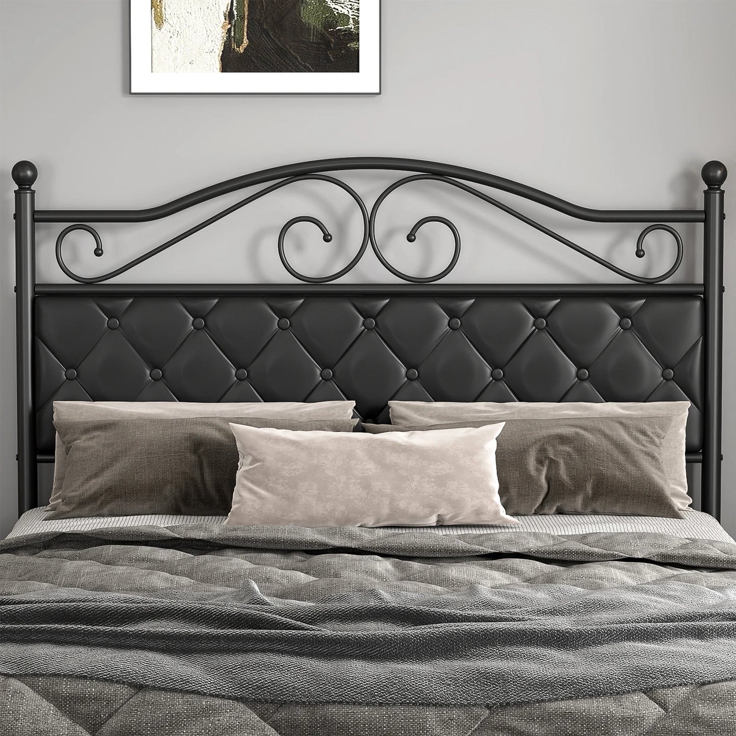 MERRONIX Upholstered Headboard for Bed Frames with Retro Style