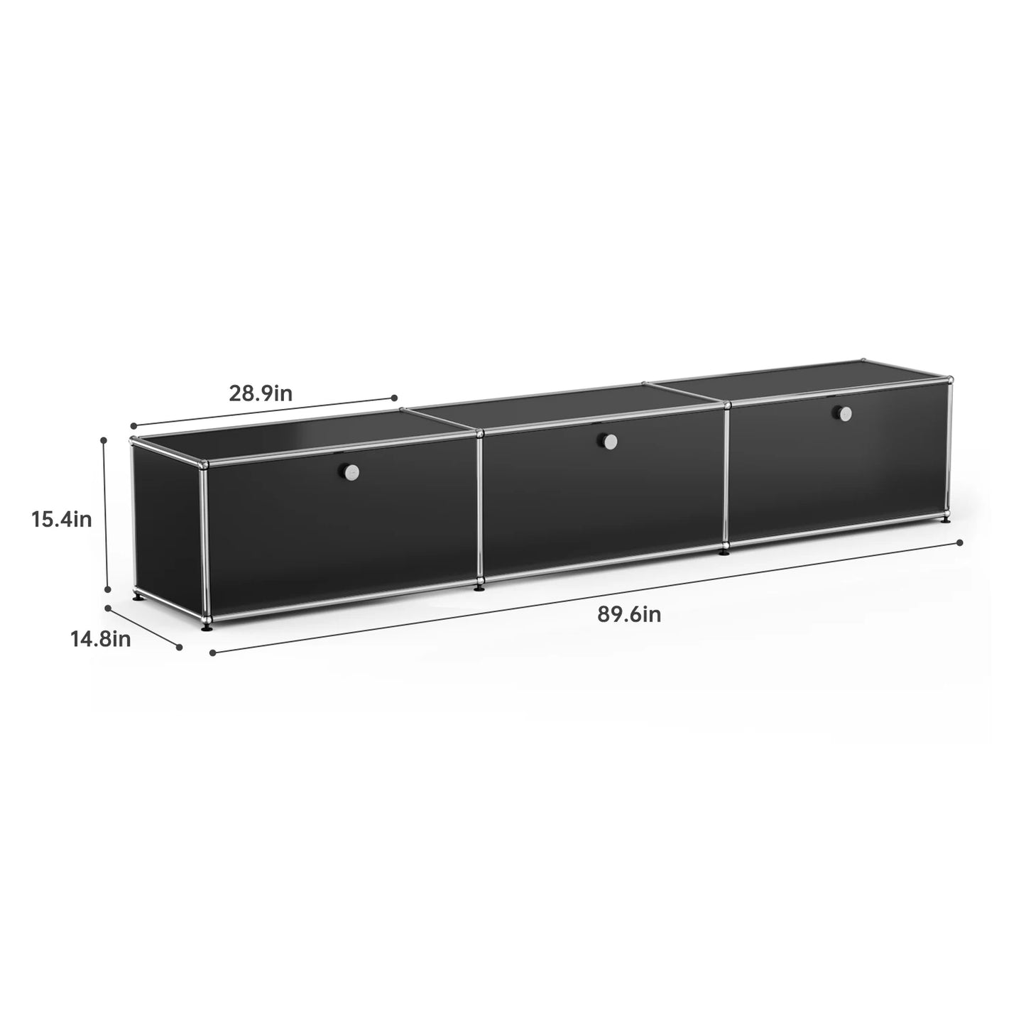 Furgle Modern Stainless Steel Modular TV Stand Console With Storage Drawer