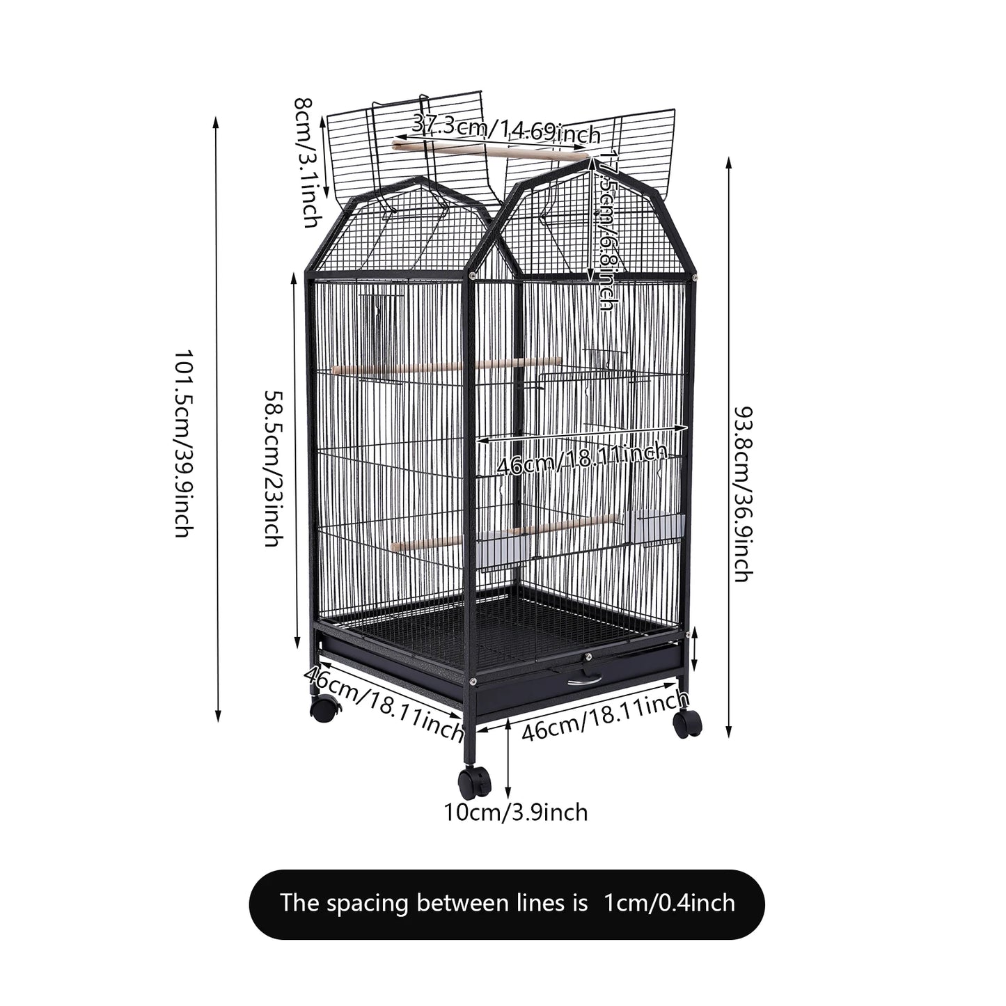 Sichuan Cage Metal Parakeet Bird Cage 360 Degree Outdoor